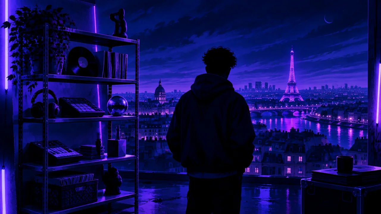 Illustration éditoriale pour Luther : « shelf », le retour méthodique d’une voix sans mode d’emploi