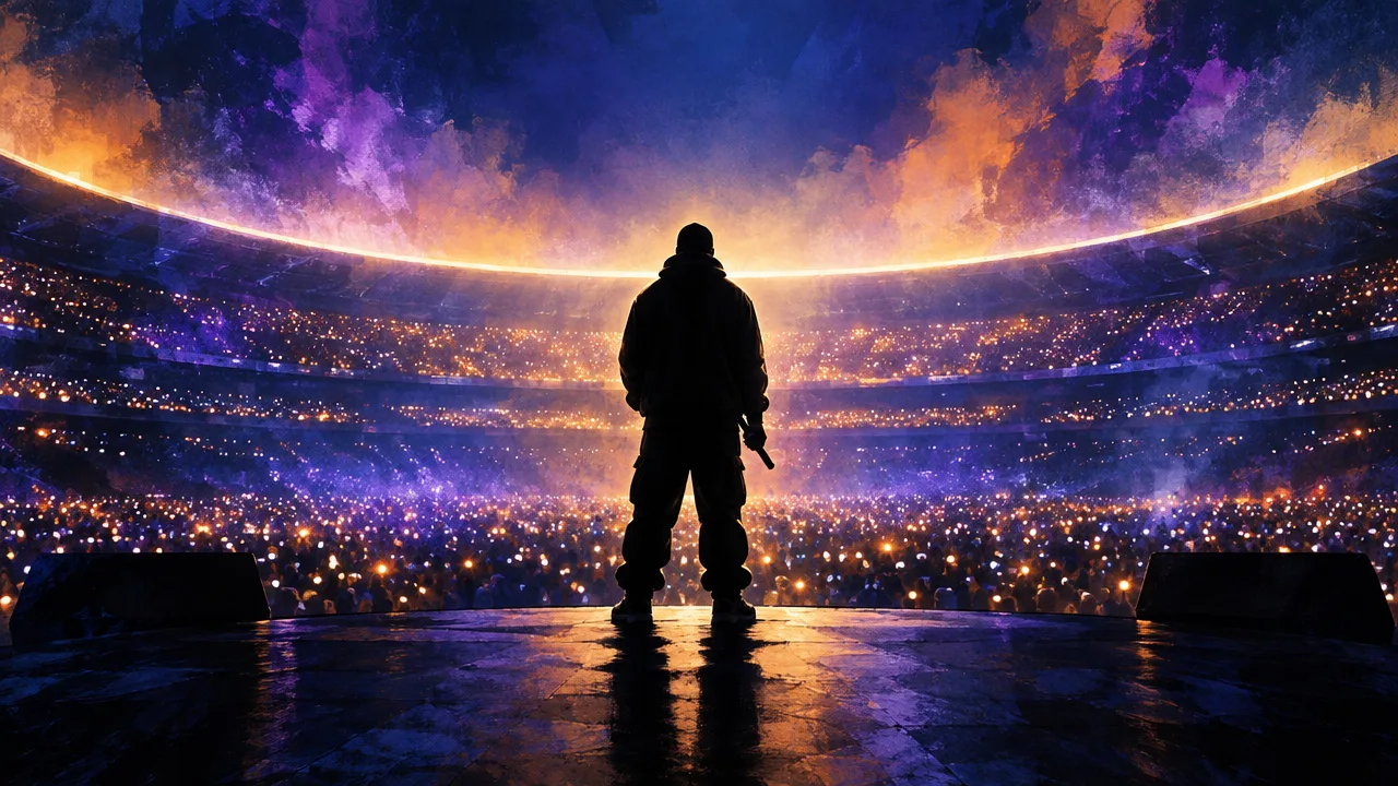 Illustration éditoriale pour SDM annonce son quatrième album et un premier Stade de France en 2027
