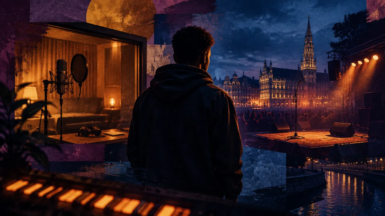 Illustration éditoriale pour Avec « F5 », Swing avance en dix morceaux et change de texture