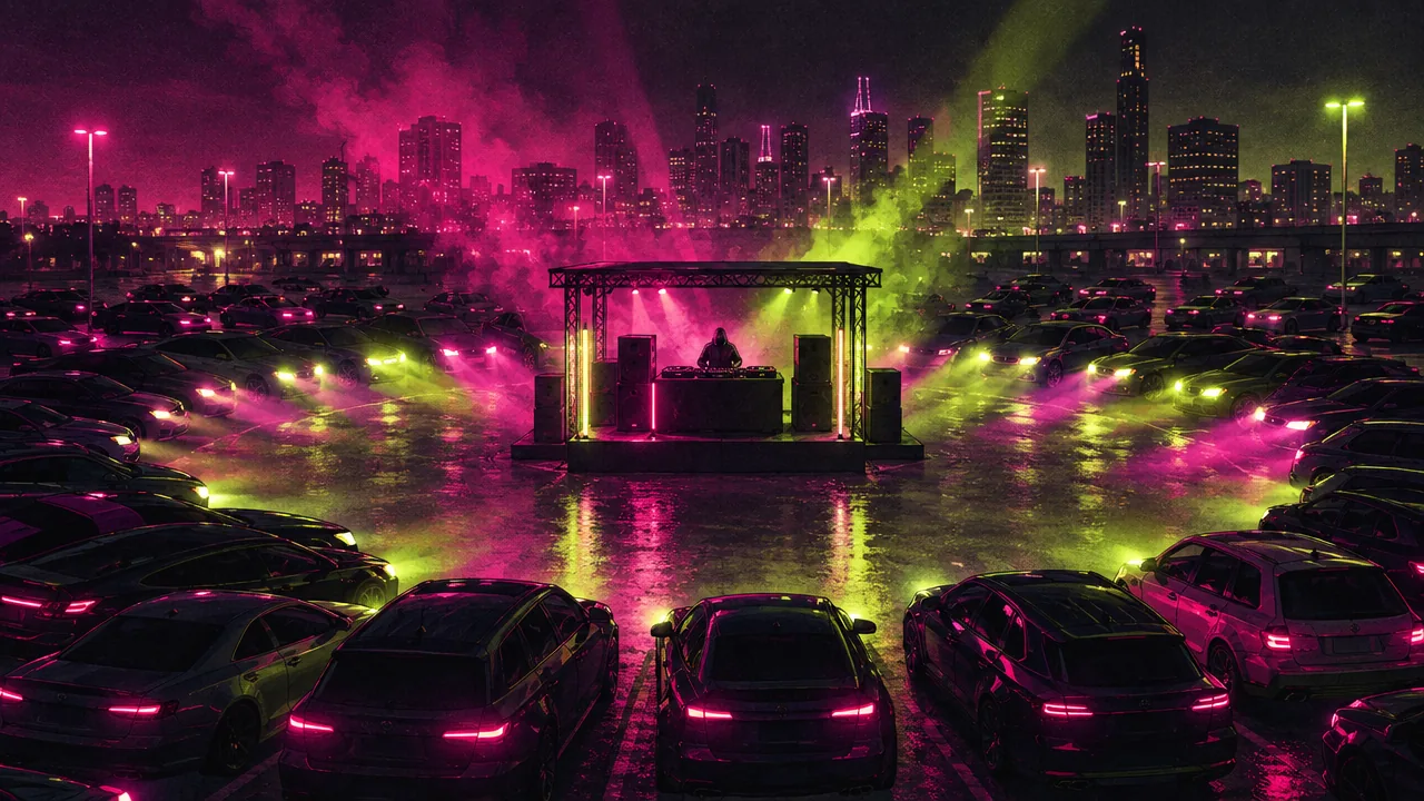 Illustration éditoriale pour Tiakola transforme la première écoute de WpointM en parking party nationale